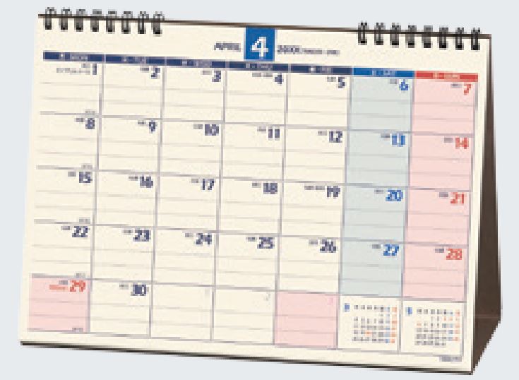 2026年1月始まりNOLTYカレンダー卓上月曜始まり(B6横)【カレンダー】C248