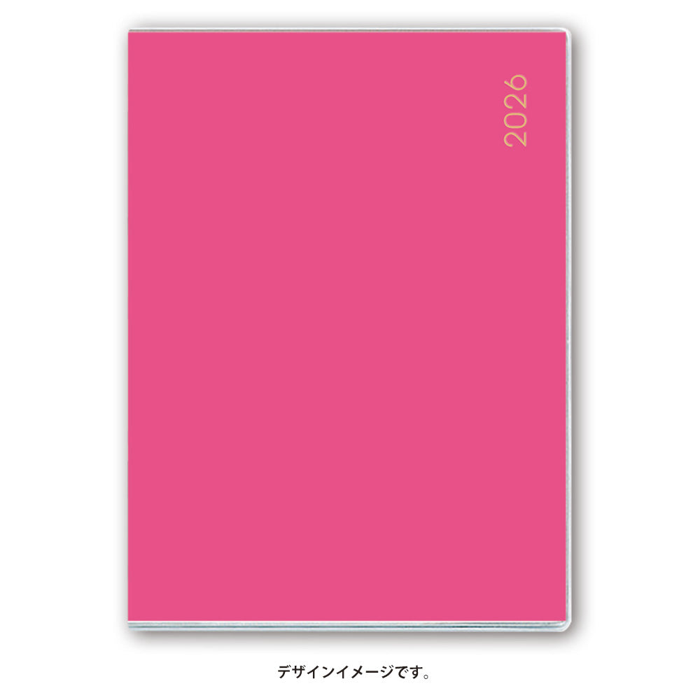2026年4月始まり ペイジェムマンスリーPetit-iアイダにメモ日曜(ピンク)9815 能率手帳