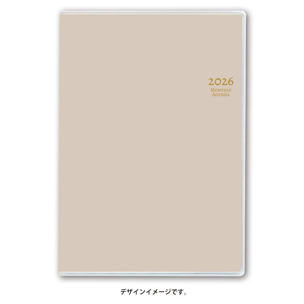 【名入れ可能手帳】2026年4月始まり NOLTYマンスリーB6-i日曜(ベージュ)9912 能率手帳