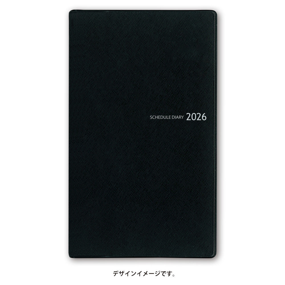 【名入れ可能手帳】2026年4月始まり NOLTYマンスリースリム日曜(ブラック)9942 能率手帳