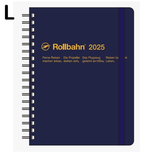 【年内送料無料】2025年手帳 10月始まりロルバーンダイアリー Ｌ マンスリー ダークブルー150005-428