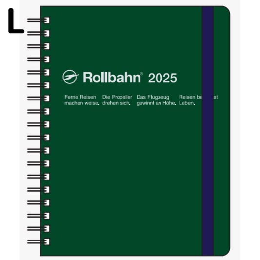 【年内送料無料】2025年手帳 10月始まりロルバーンダイアリー Ｌ マンスリー ダークグリーン150005-288