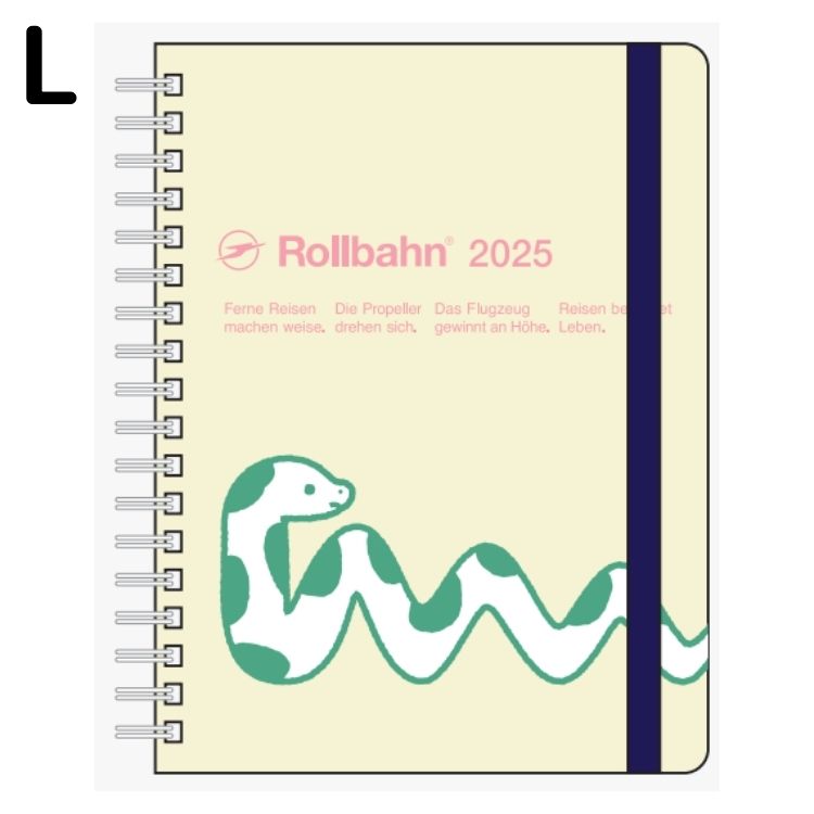 【年内送料無料】2025年手帳 10月始まりロルバーンダイアリー スネーク Ｌ マンスリー ライトイエロー150021-205