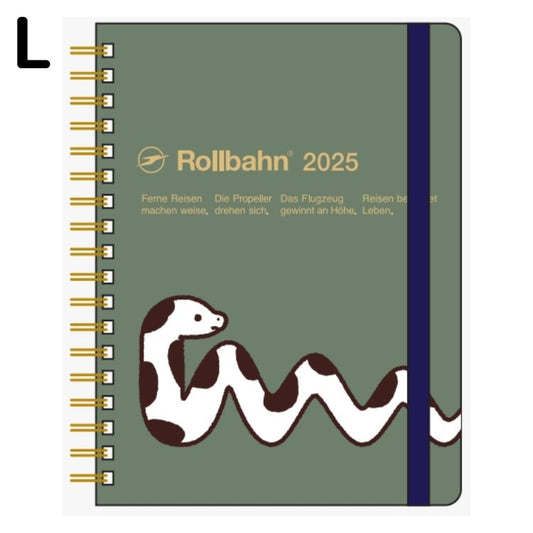 【年内送料無料】2025年手帳 10月始まりロルバーンダイアリー スネーク Ｌ マンスリー オリーブ150021-228