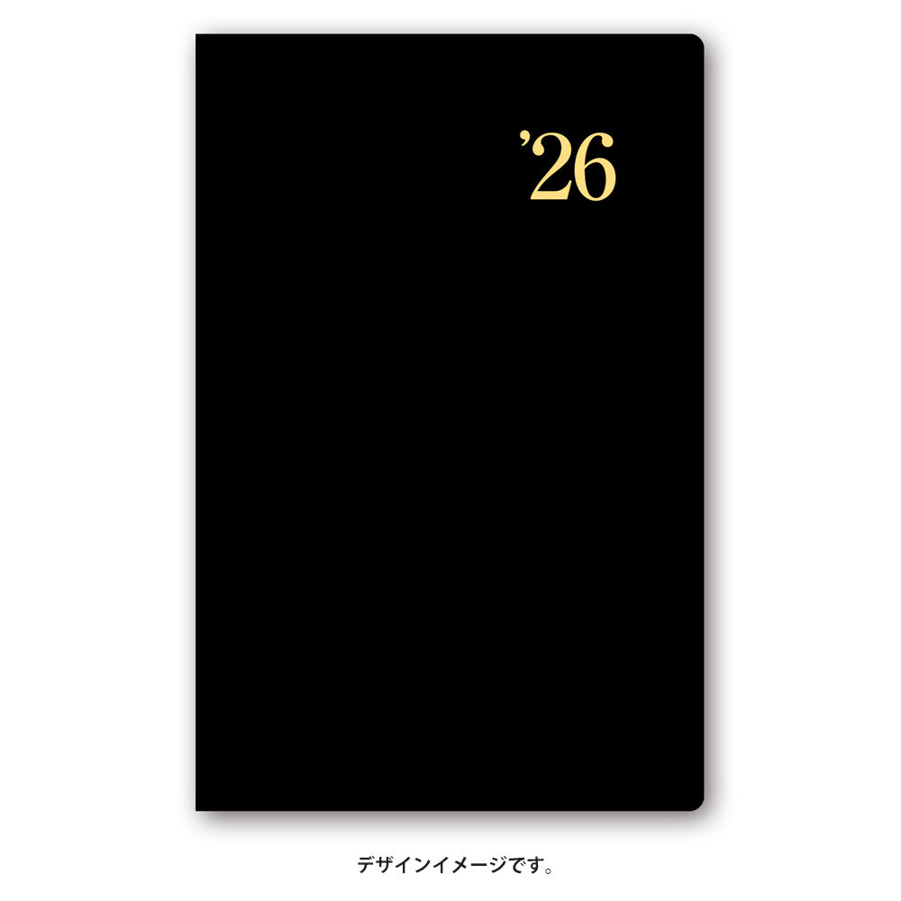 【名入れ可能手帳】2026年4月始まり ＮＯＬＴＹ能率手帳ライツ３小型版（黒）9005 能率手帳