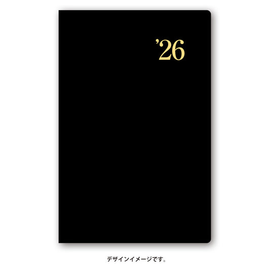 【名入れ可能手帳】2026年4月始まり ＮＯＬＴＹ能率手帳ライツ３小型版（黒）9005 能率手帳