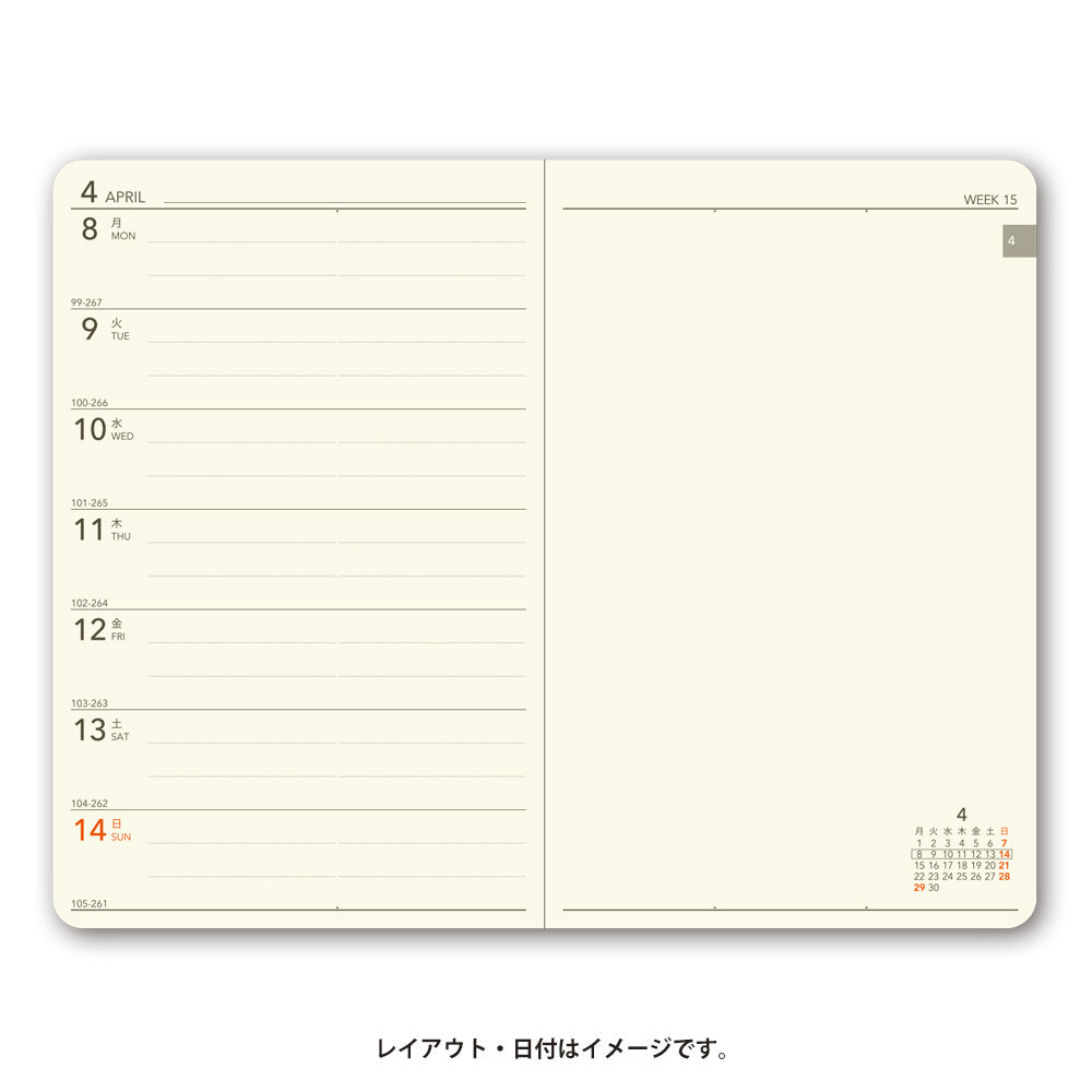 【名入れ可能手帳】2026年4月始まり ＮＯＬＴＹ能率手帳ライツ３小型版（黒）9005 能率手帳