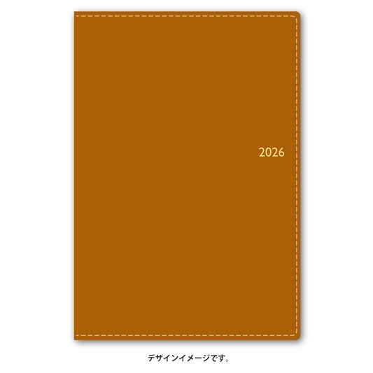 【名入れ可能手帳】2026年4月始まり ＮＯＬＴＹスコラライト（キャメル）9217 能率手帳