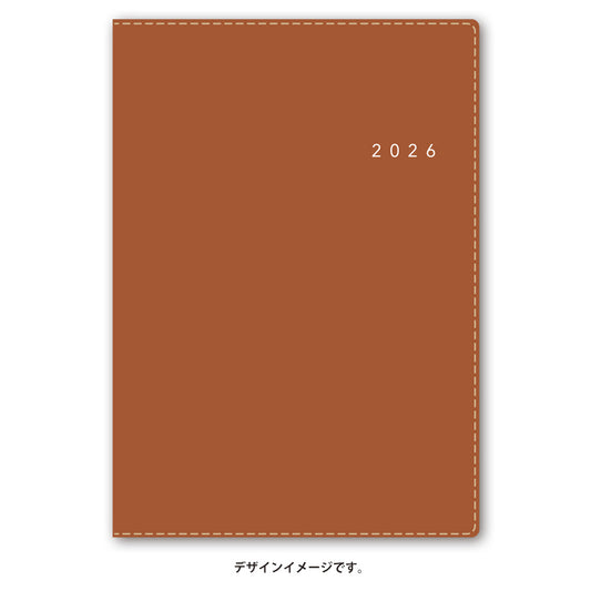 【名入れ可能手帳】2026年4月始まり ＮＯＬＴＹアクセスＢ６マンスリー月曜始まり（キャメル）9696 能率手帳