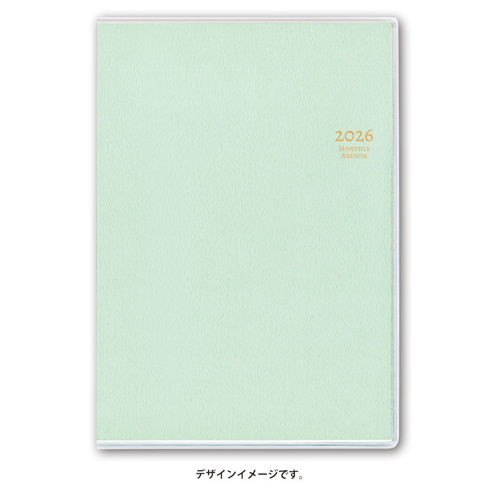 【名入れ可能手帳】2026年4月始まり ＮＯＬＴＹマンスリーＢ６－ｉ日曜（グリーン）9911 能率手帳