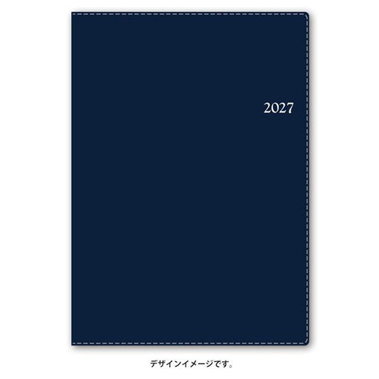 【名入れ可能】【1ページ1日】 手帳 2027年1月始まり スケジュール帳 NOLTY(ノルティ) | A5 〈月間横ケイ + 1頁1日〉 メモリー 〔ネイビー〕 [7121] | ダイアリー nolty 2027 能率手帳 おすすめ ビジネス手帳 新社会人 (2027年1月始まり)