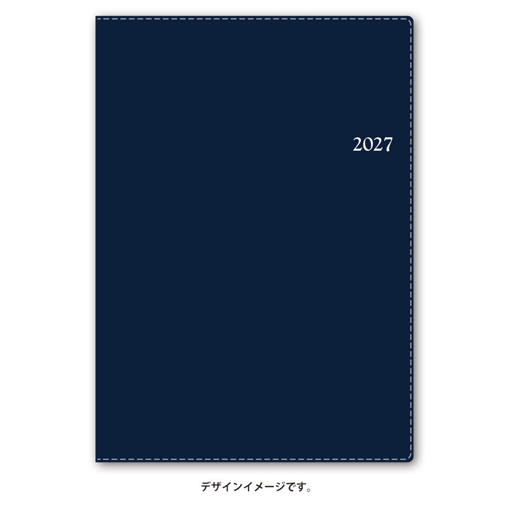 【名入れ可能】【1ページ1日】 手帳 2027年1月始まり スケジュール帳 NOLTY(ノルティ) | A5 〈月間横ケイ + 1頁1日〉 メモリー 〔ネイビー〕 [7121] | ダイアリー nolty 2027 能率手帳 おすすめ ビジネス手帳 新社会人 (2027年1月始まり)