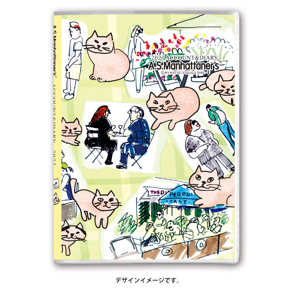 名入れ可能 2027年1月始まり ペイジェムＡ．Ｓ．マンハッタナーズアカウント＆ダイアリー（ＮＹなわばり猫）7854