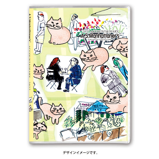 名入れ可能 2027年1月始まり ペイジェムＡ．Ｓ．マンハッタナーズアカウント＆ダイアリー（ＮＹなわばり猫）7854