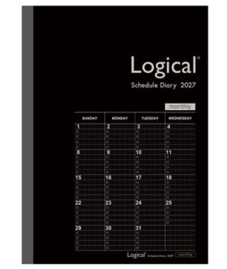 2027年1月始まり ナカバヤシ ロジカルダイアリー月間ノートタイプＢ／Ｂ５／ブラック 手帳 NS-B502-27BD
