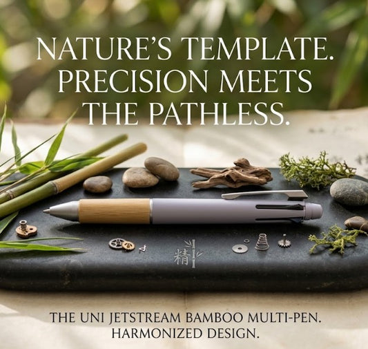 Uni Jetstream 4&1 Bamboo Multi-Pen | Custom Engraved 0.5mm Ballpoint & Mechanical Pencil | Personalized Gift