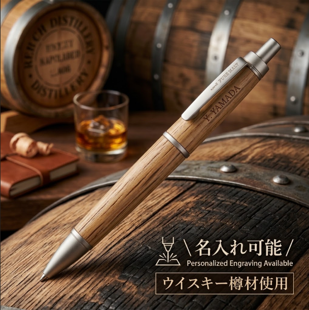 Personalization | Pure Malt JETSTREAM Inside Single Ballpoint Pen, 0.5 mm, Dark Brown, SXN-PM-05 | Mitsubishi Pencil uni | Gift for Graduation, Birthday & Father's Day