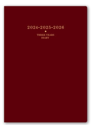 【ゆうパケット対応】2024年ダイアリー手帳日本能率協会ＮＯＬＴＹメモリー３年日誌（エンジ）7331