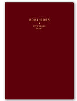 【ゆうパケット対応】2024年ダイアリー手帳日本能率協会ＮＯＬＴＹメモリー５年日誌（エンジ）7352