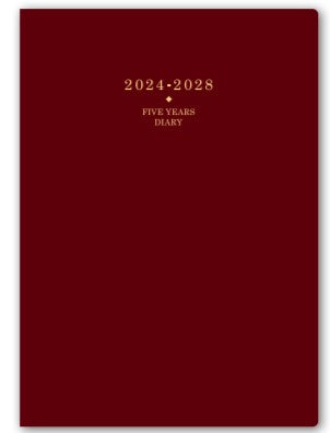 【ゆうパケット対応】2024年ダイアリー手帳日本能率協会ＮＯＬＴＹメモリー５年日誌（エンジ）7352