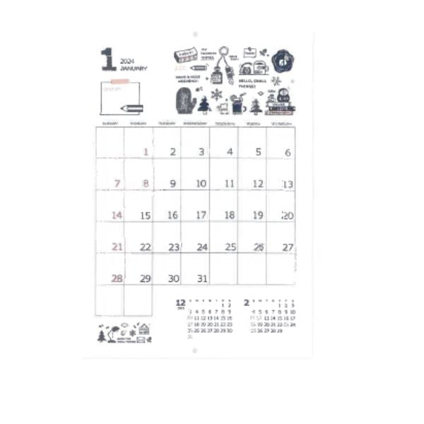 【宅配便対応】2024年　カレンダー　新日本カレンダー　eric壁掛け